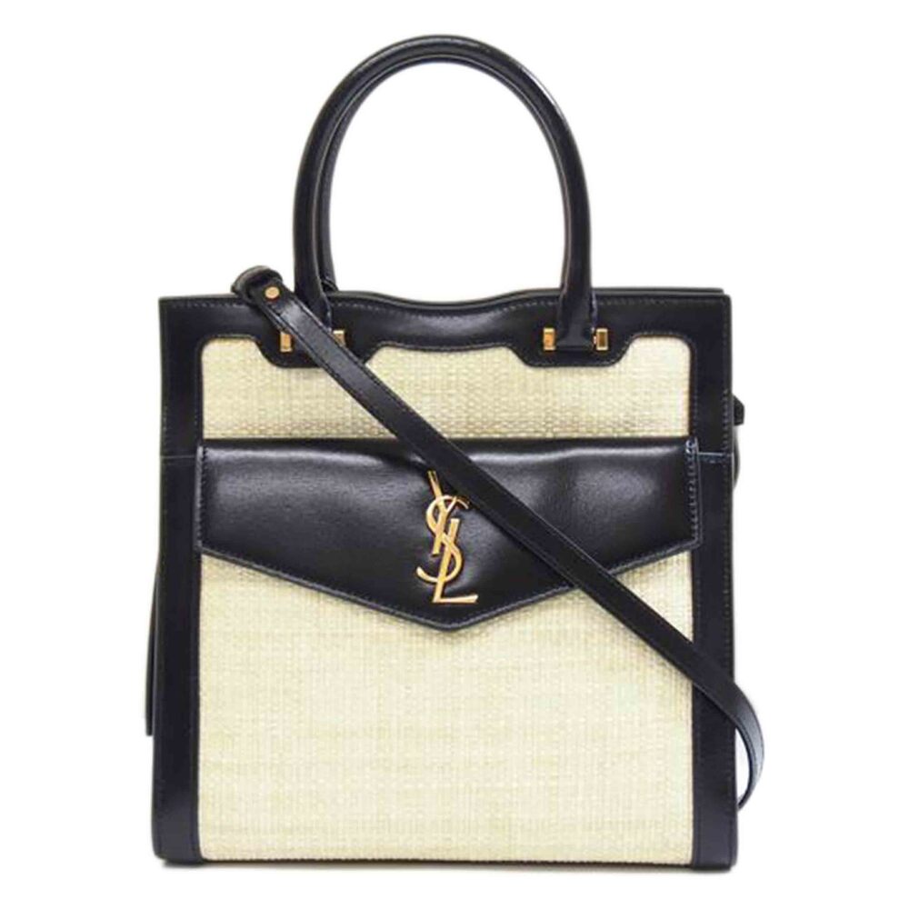 Saint Laurent Uptown Leather Tote Bag Black